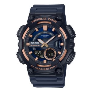 Casio Analog-Dijital AEQ110W-2A3V Casio Erkek Mavi Pembe Altın | RJUXKG029