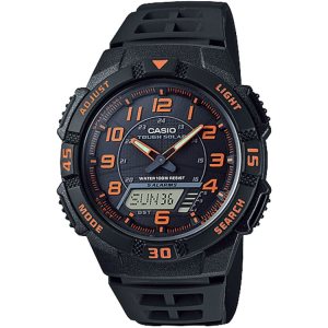 Casio Analog-Dijital AQS800W-1B2V Casio Erkek Siyah Turuncu | EHDQOI450