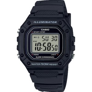 Casio Dijital 50m Su Resistance W218H-1AV Casio Erkek Siyah | OHSFDX873