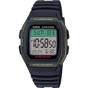 Casio Su Resistant W96H-3AV Casio Erkek Siyah Yeşil | XSETUK492