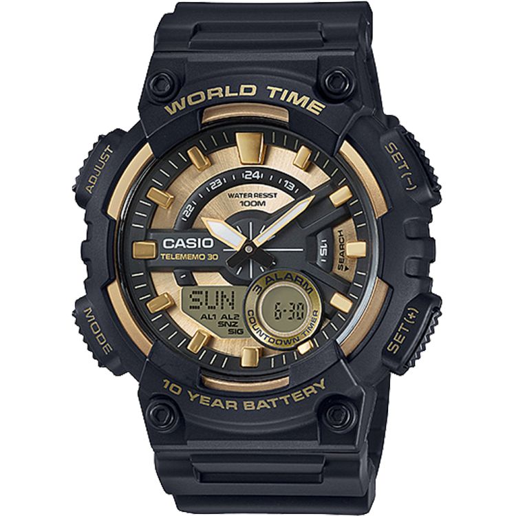 Casio Analog-Dijital AEQ110BW-9AV Casio Erkek Siyah Altın | DMZSNE261