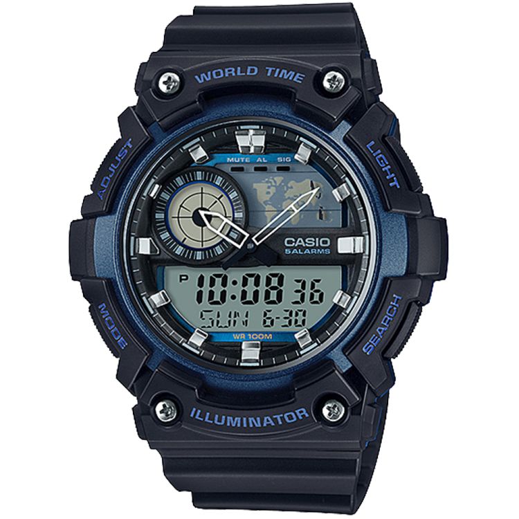 Casio Analog-Dijital AEQ200W-2AV Casio Erkek Siyah Mavi | FYBKZU478