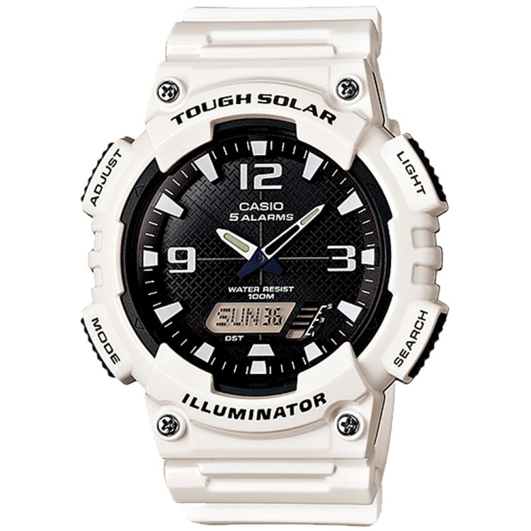 Casio Analog-Dijital AQS810WC-7AV Casio Erkek Beyaz Siyah | KDMOBP348