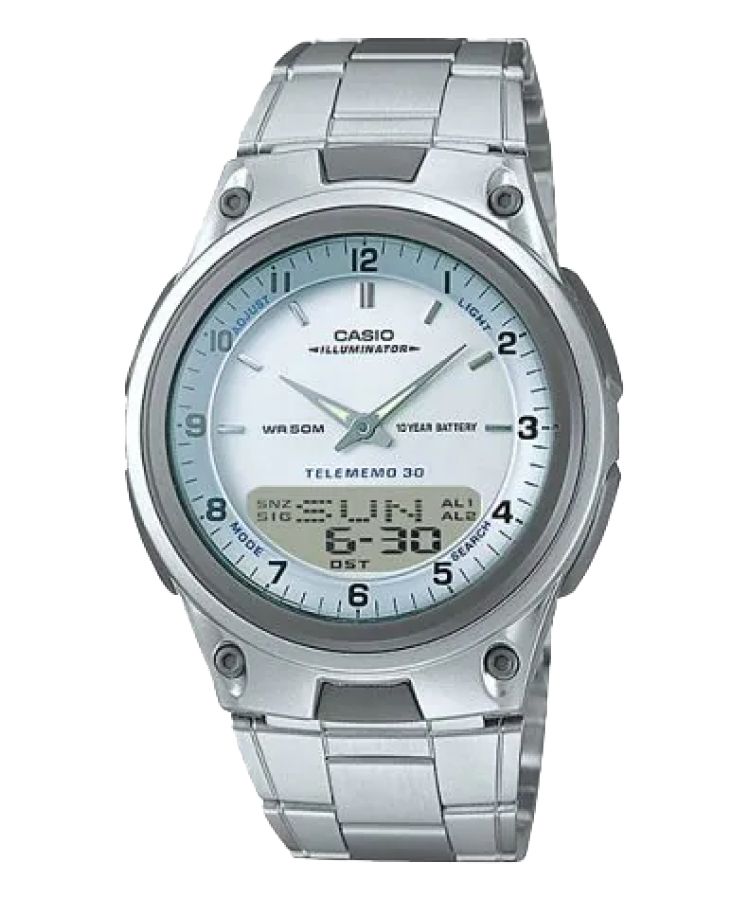 Casio Analog-Dijital Stainless Steel AW80D-7AV Casio Erkek Gümüş Gri | GBRDFA945