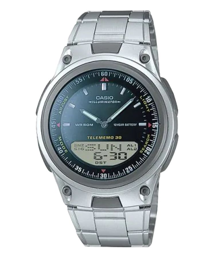 Casio Analog-Dijital Steel AW80D-1AV Casio Erkek Gümüş Siyah Gri | XJIFTH806