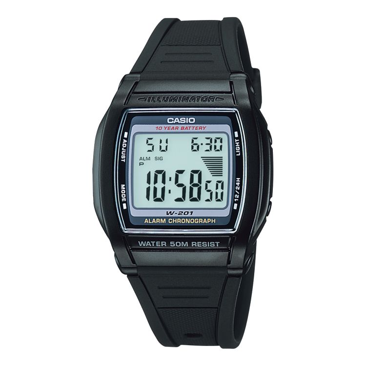 Casio Dijital Gündelik Klasik W201-1AV Casio Erkek Siyah | LKGYCJ958