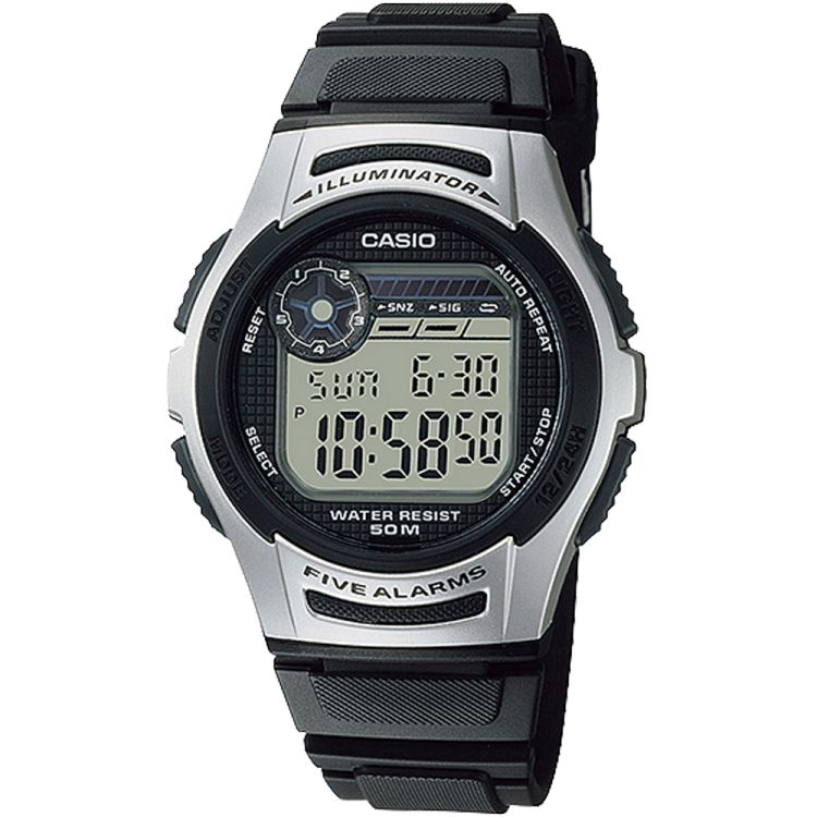 Casio Dijital Gündelik W213-1A Casio Erkek Gümüş Siyah | UYJNAP825