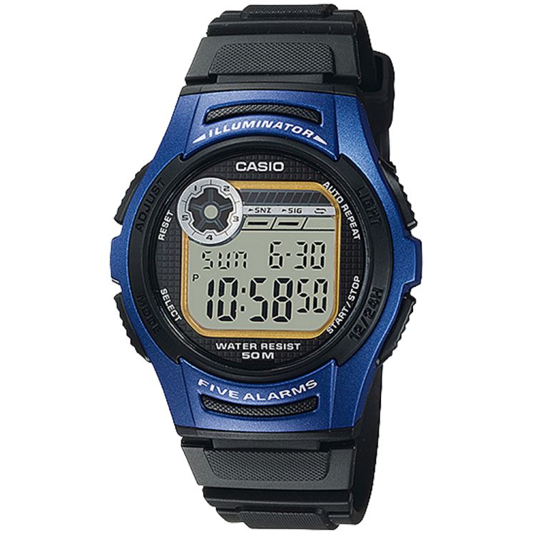 Casio Dijital Gündelik W213-2AV Casio Erkek Mavi Siyah | CZWRQK530