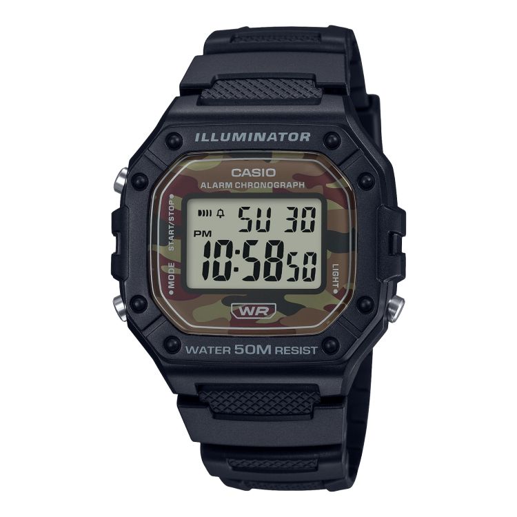 Casio Dijital W218H-5BV Casio Erkek Siyah Camo | DBGAUM238