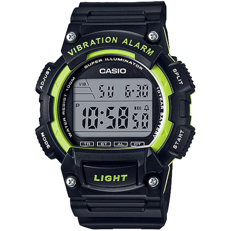 Casio Dijital W736H-3AV Casio Erkek Siyah Yeşil | HTUEOK496