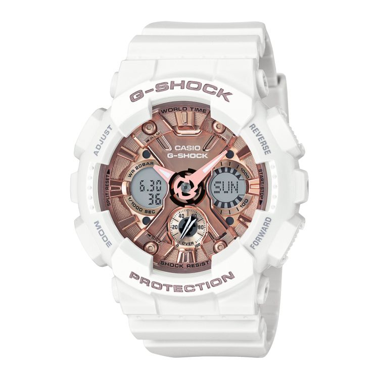 Casio Gündelik GMAS120MF-7A2 G-shock Kadın Beyaz Pembe Altın | OWFQZN419