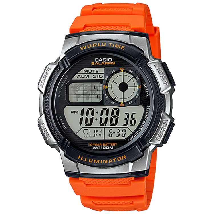 Casio Illuminator Dijital AE1000W-4BV Casio Erkek Turuncu Gümüş | ANIJBQ792