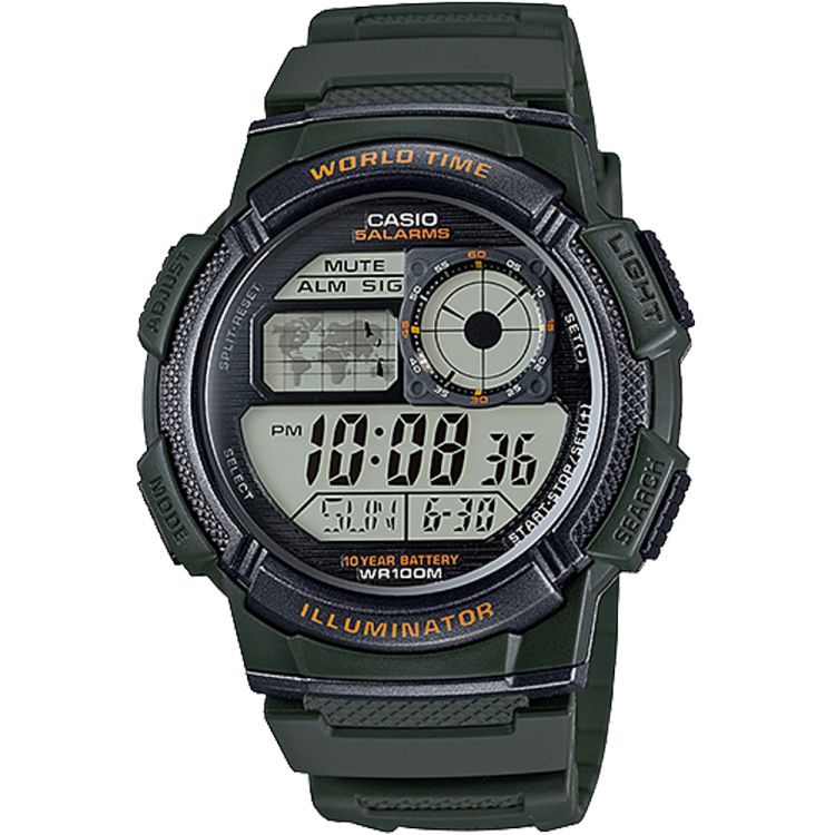 Casio Illuminator Full Dijital AE1000W-3AV Casio Erkek Siyah | DXQOGY204