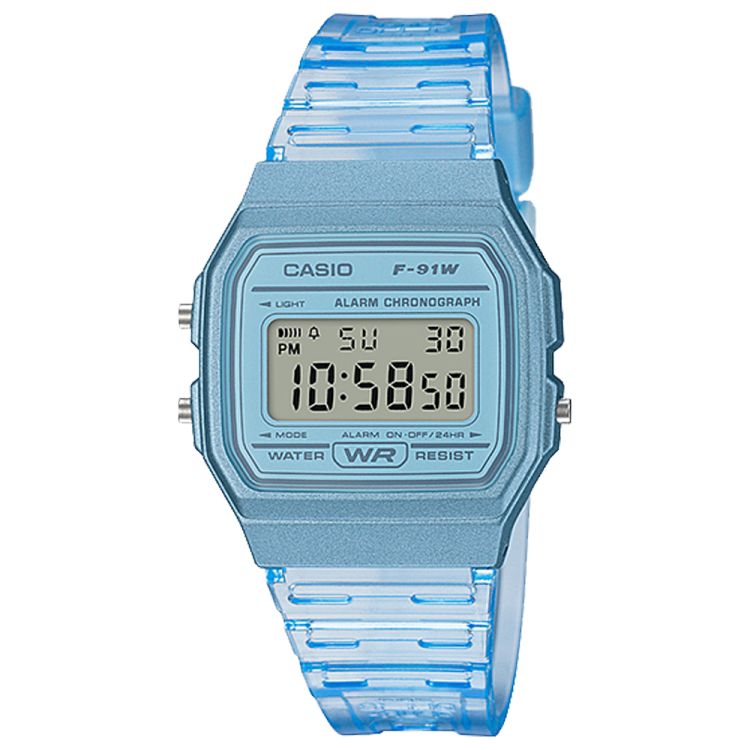 Casio Translucent Dijital F91WS-2 Casio Erkek Mavi | OIHEFB275