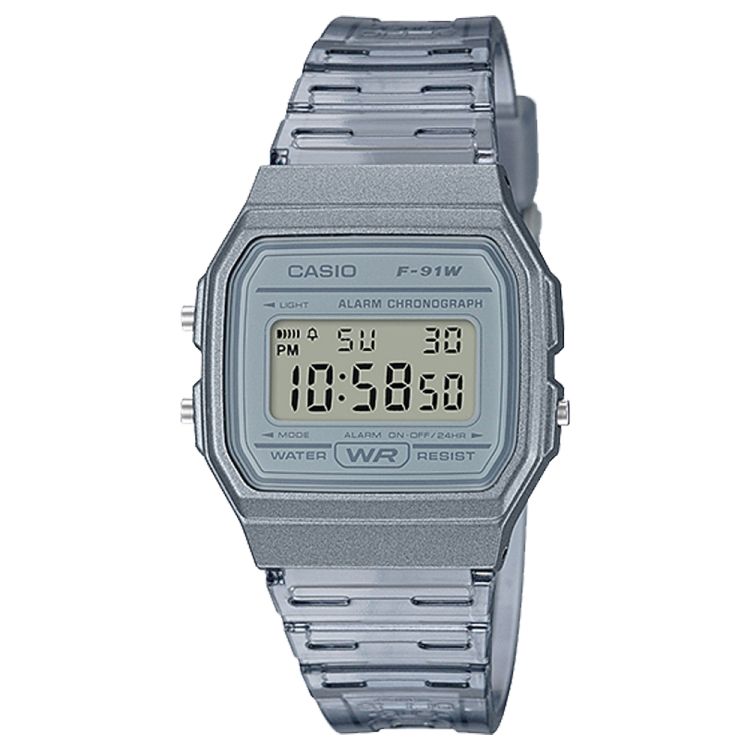 Casio Translucent Dijital F91WS-8 Casio Erkek Gri | DTENMJ548